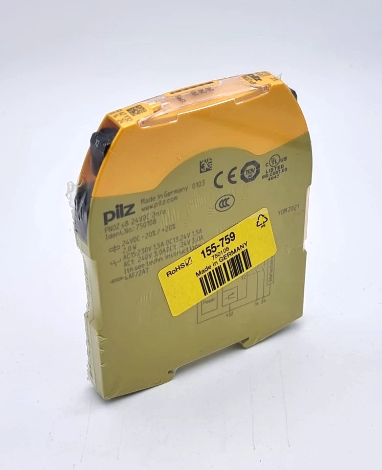 Pilz 750108 PNOZ s8 Kontakterweiterung 24VDC 2 n/o | sealed product image showing original packaging.